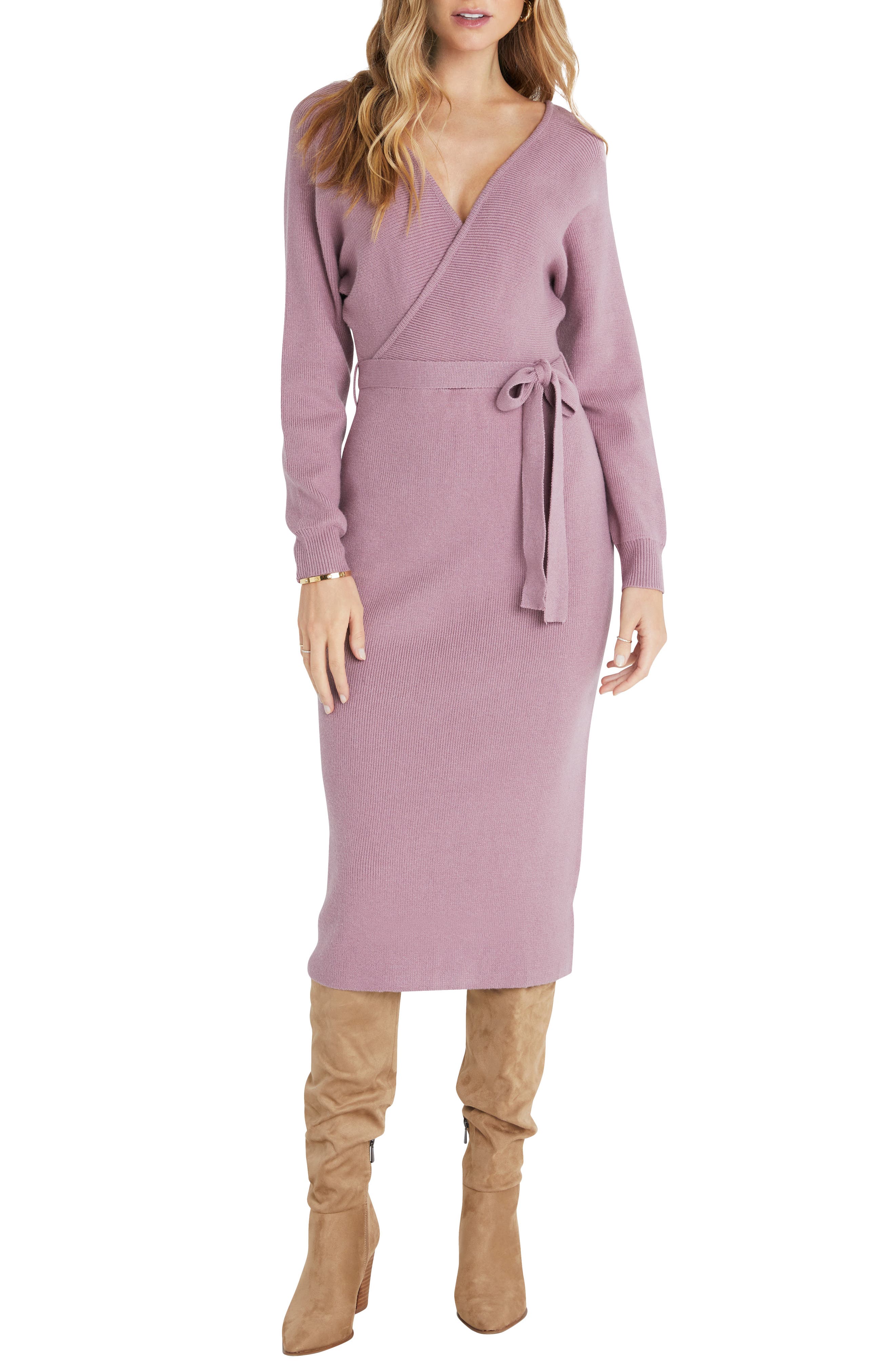 VICI Collection Drape Long Sleeve Wrap Sweater Dress | Nordstrom